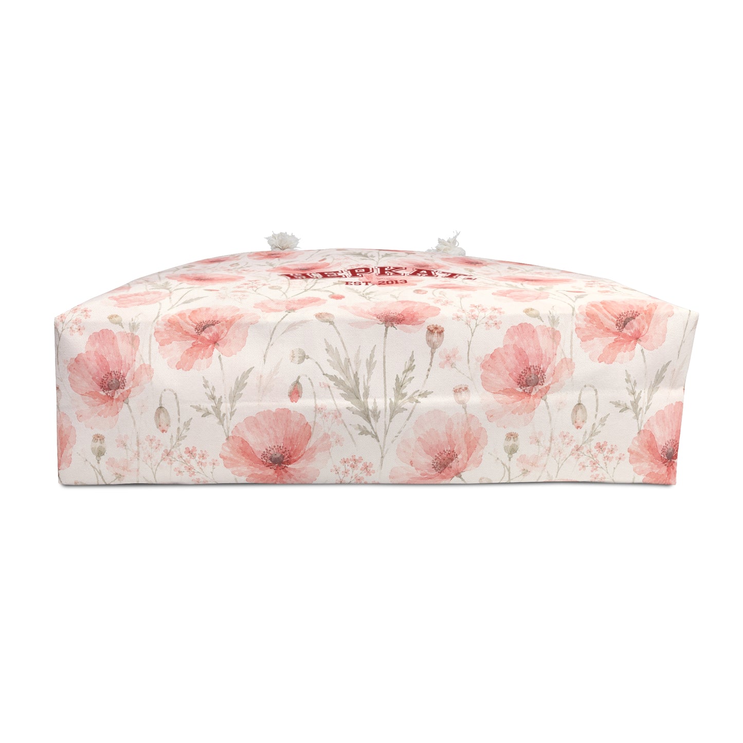 Floral Weekender Bag — Pink Watercolor Poppy Travel Tote