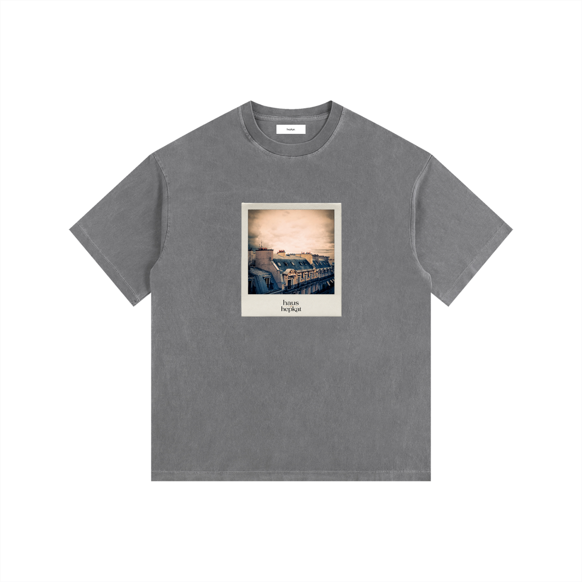 Paris Vintage Washed Oversized Cotton T-Shirt