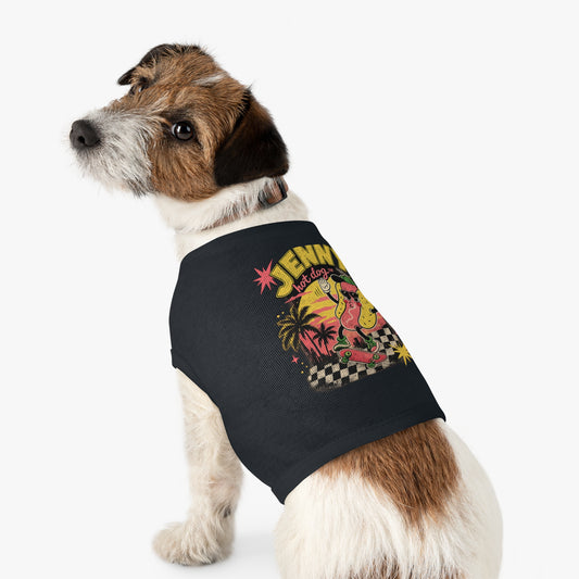 Jenny Hot Dog Skateboard Pet Tank Top — Cute Retro Summer Dog Shirt