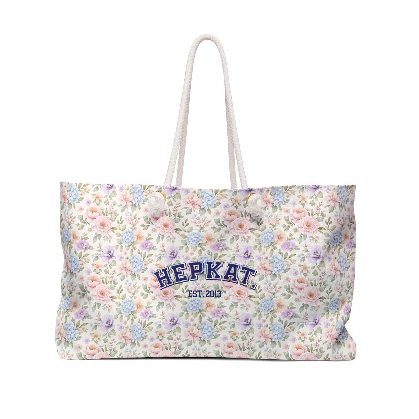 Floral Weekender Bag — 'HEPKAT' Pastel Flower Travel Tote