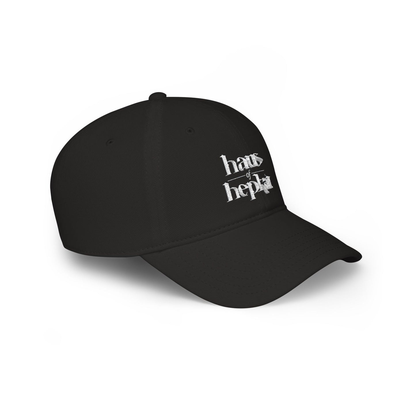 Haus of Hepkat Embroidered Baseball Cap — Gothic Logo Low Profile Hat