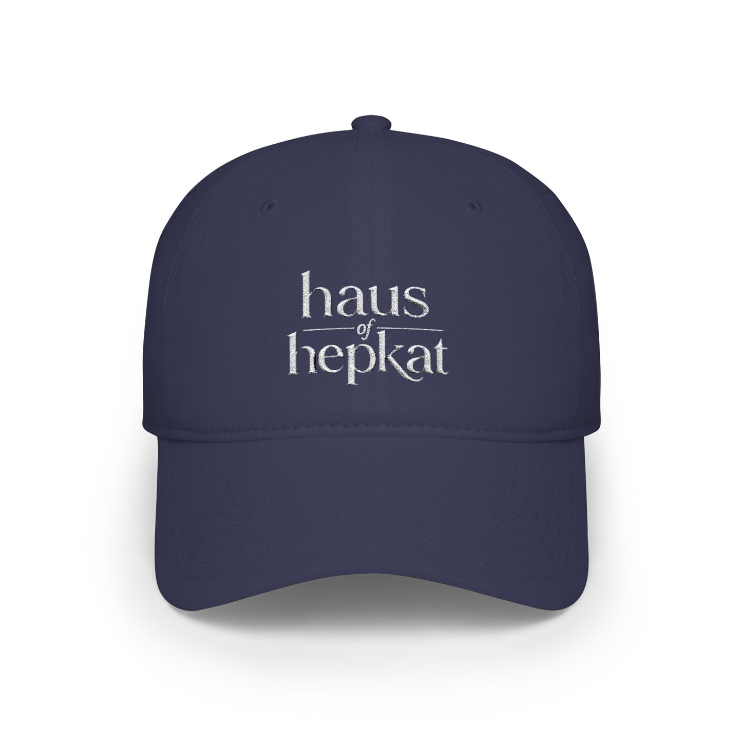 Haus of Hepkat Embroidered Baseball Cap — Gothic Logo Low Profile Hat