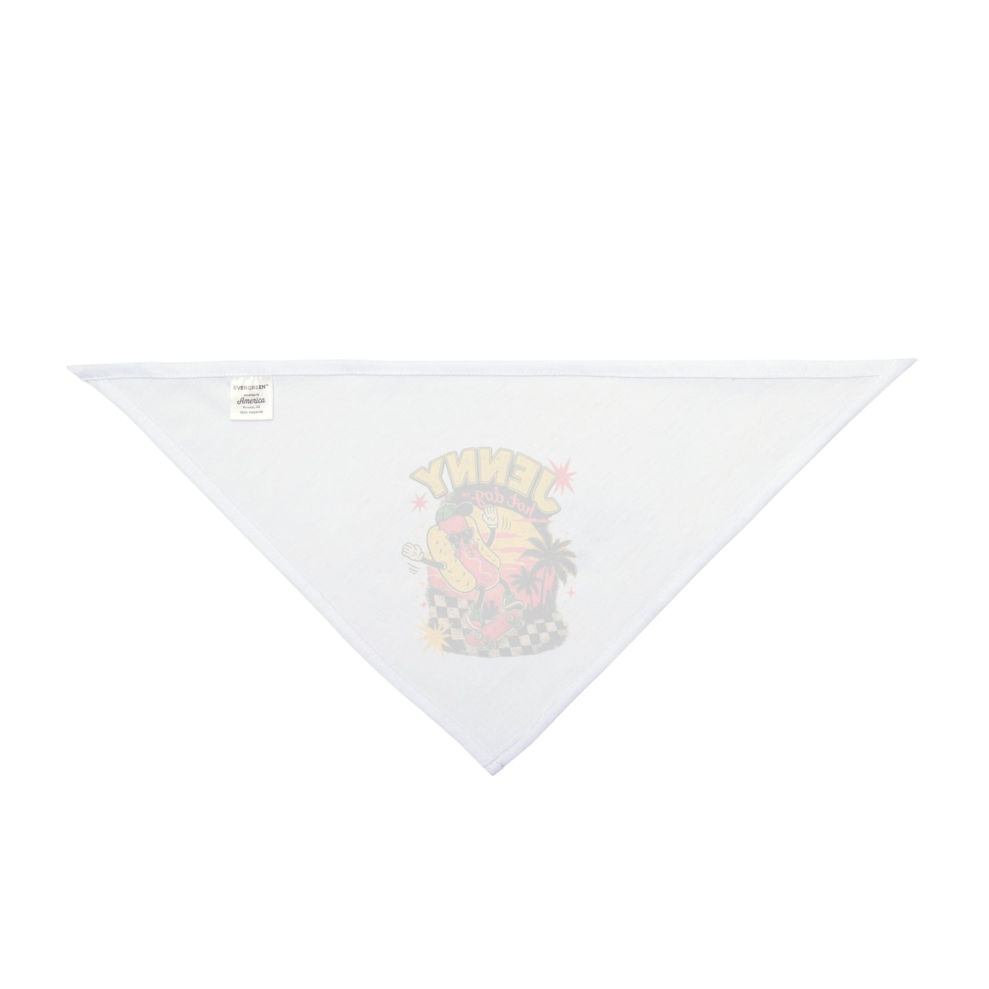 Pet Bandana — Retro 'Jenny' Surf Dog Bandana with Palm Trees & Checkered Design