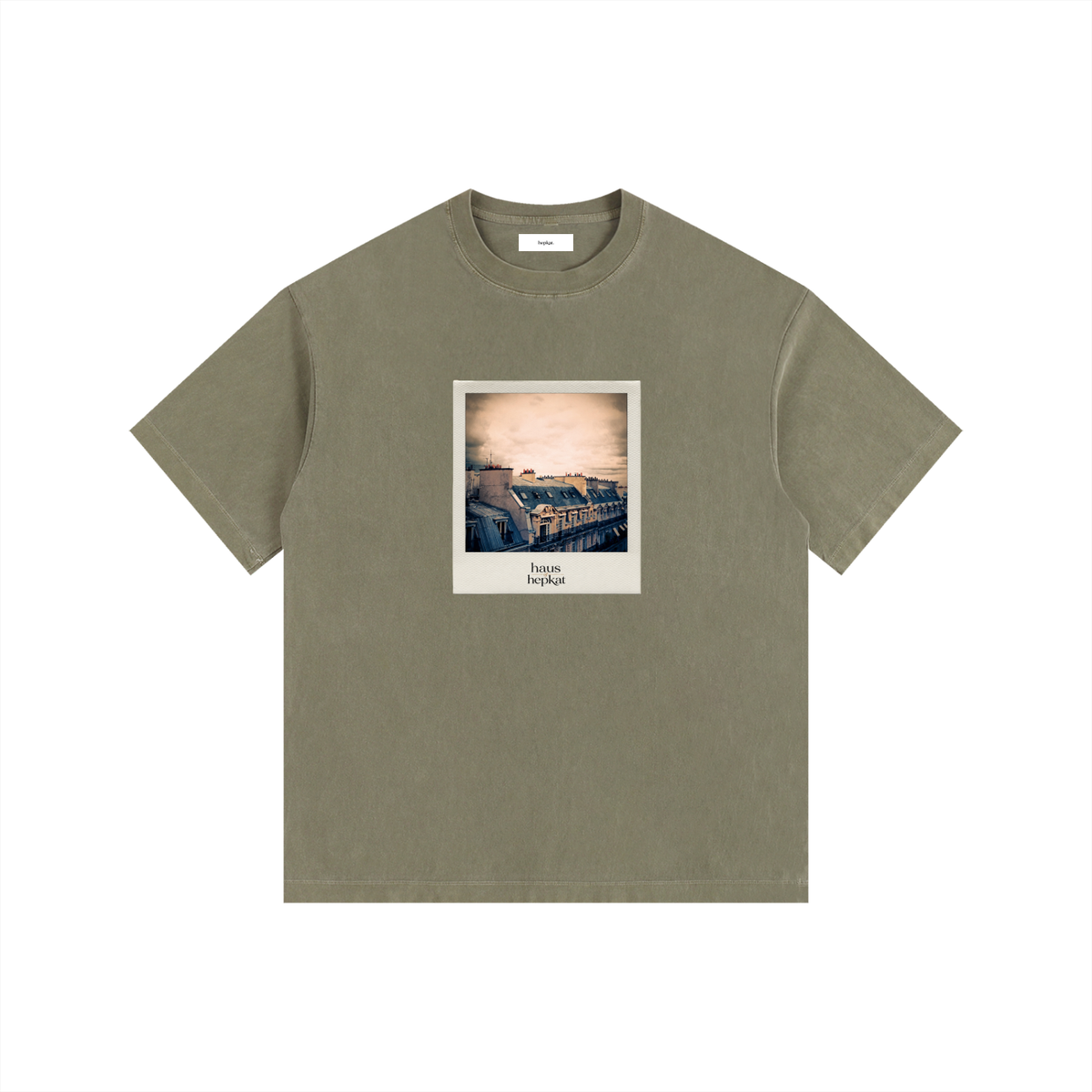 Paris Vintage Washed Oversized Cotton T-Shirt