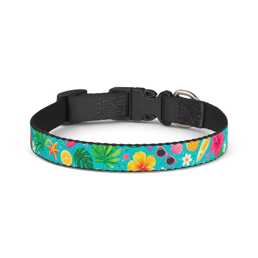 Tropical Floral Dog Collar – Clip-On Pet Collar for Small & Medium Dogs