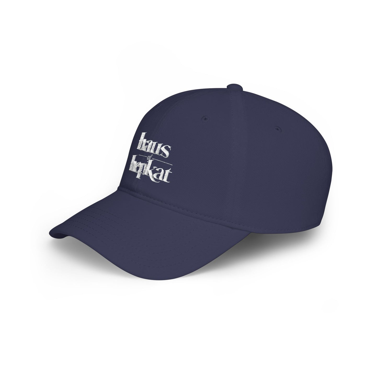 Haus of Hepkat Embroidered Baseball Cap — Gothic Logo Low Profile Hat