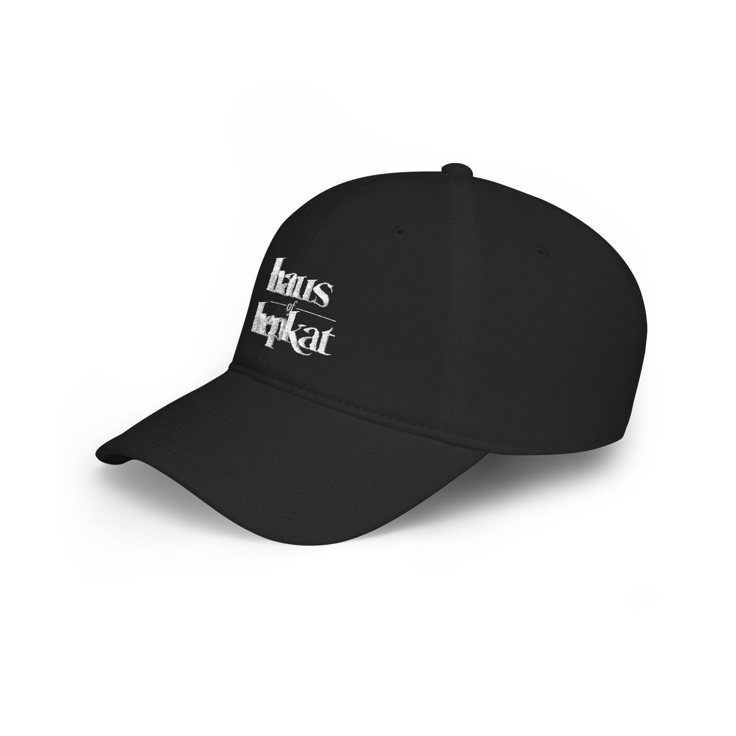 Haus of Hepkat Embroidered Baseball Cap — Gothic Logo Low Profile Hat