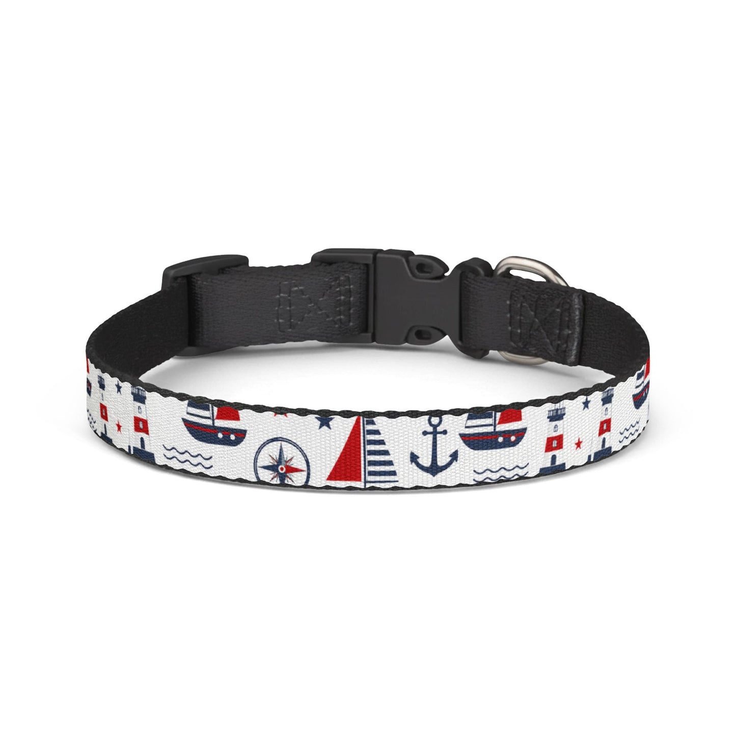 Nautical Boats & Anchors Clip-On Pet Collar — Cute Maritime Dog Collar