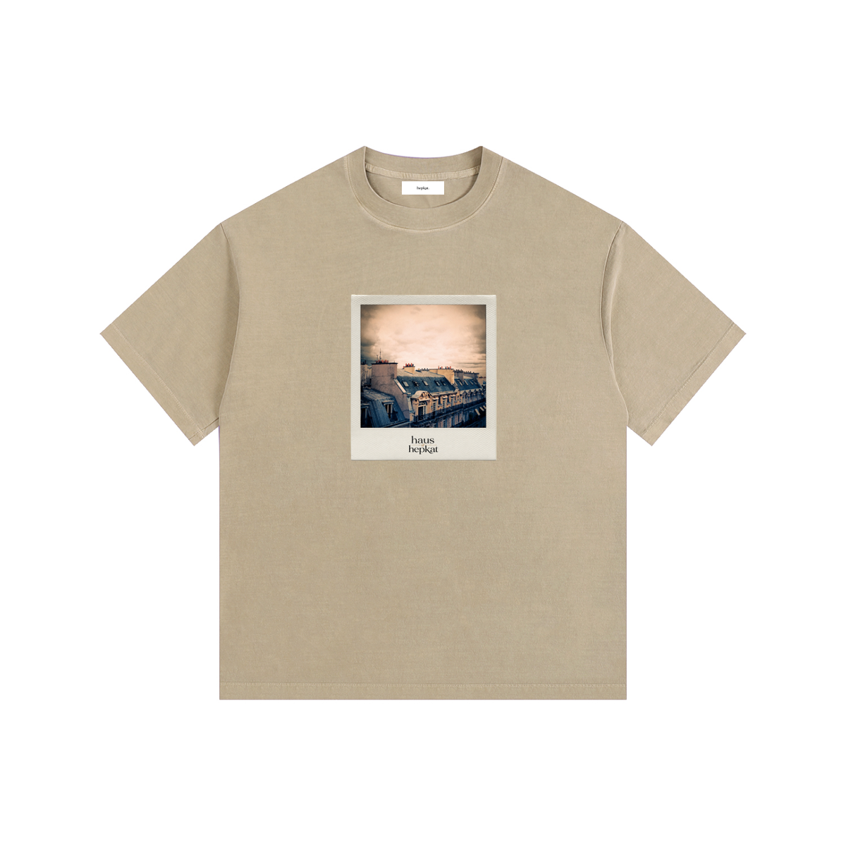 Paris Vintage Washed Oversized Cotton T-Shirt