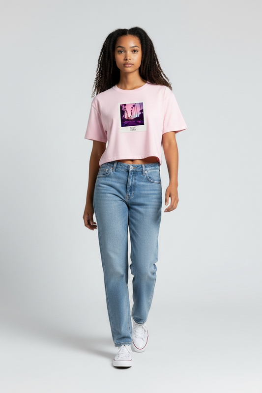 Women's Mineral Wash Cotton Crop T-Shirt