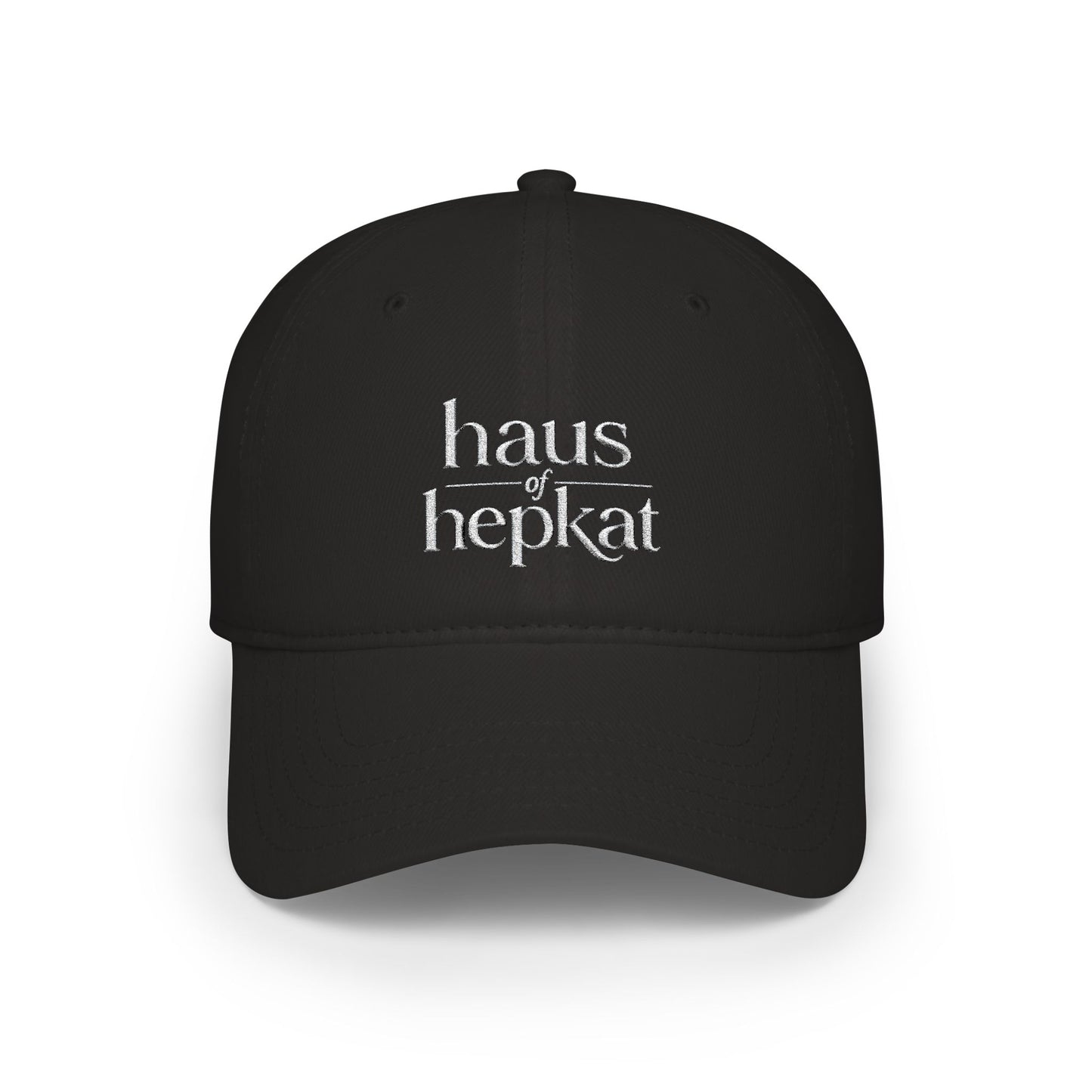 Haus of Hepkat Embroidered Baseball Cap — Gothic Logo Low Profile Hat