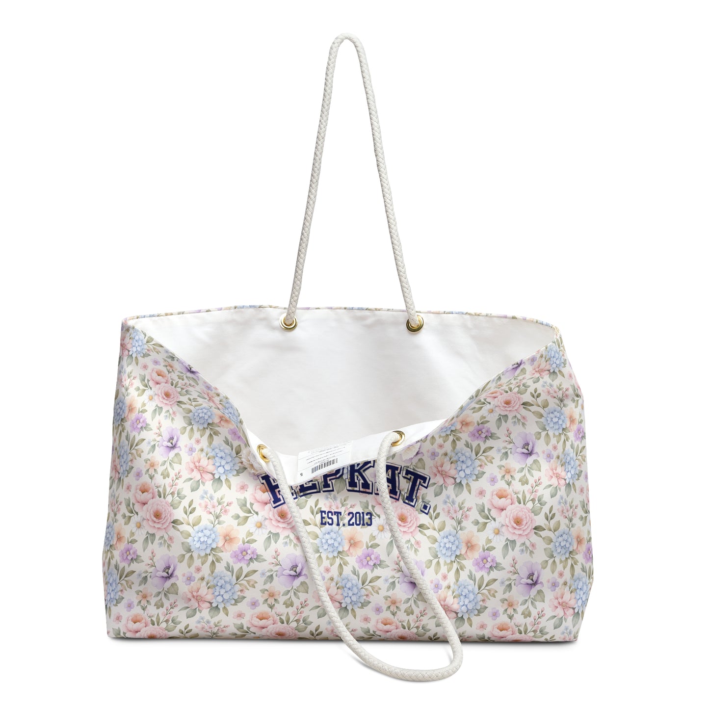 Floral Weekender Bag — 'HEPKAT' Pastel Flower Travel Tote