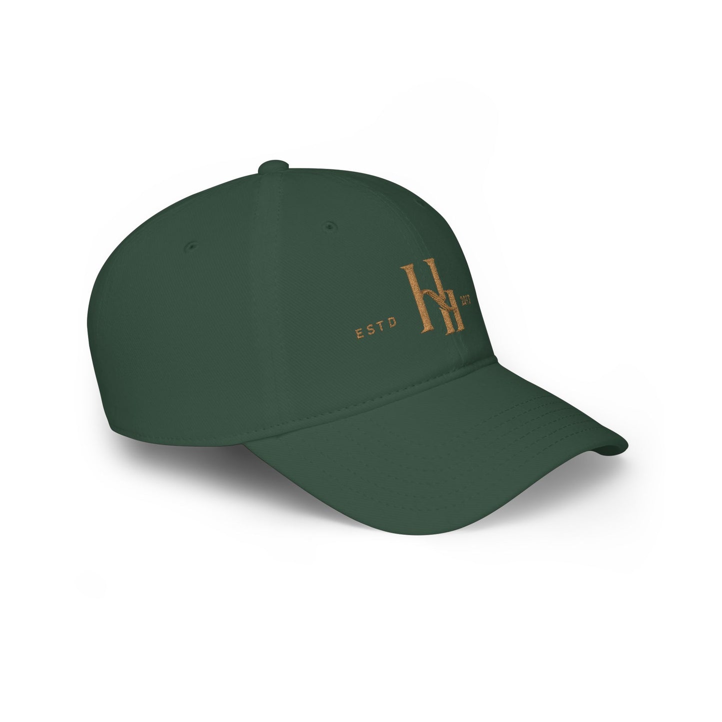 Low Profile Baseball Cap with Gold 'H' Monogram (ESTD 2018)
