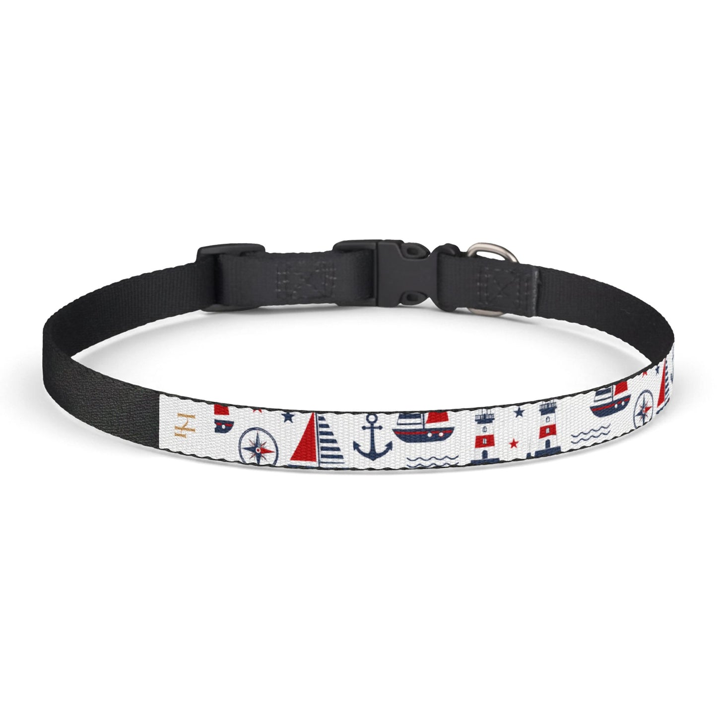 Nautical Boats & Anchors Clip-On Pet Collar — Cute Maritime Dog Collar