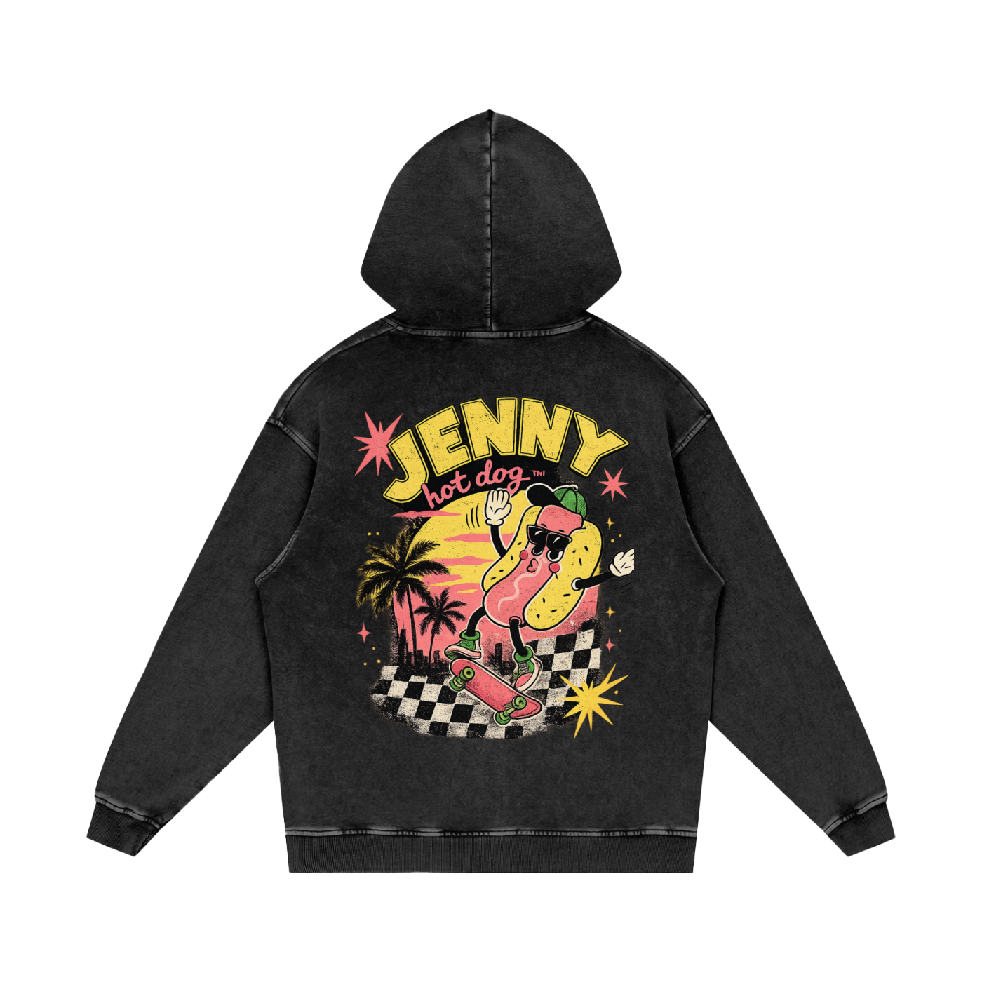 Snow Washed Loose Cotton Hoodie
