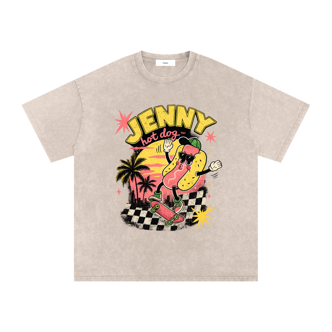 Snow Washed Oversized Cotton T-Shirt