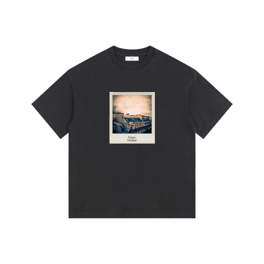 Paris Vintage Washed Oversized Cotton T-Shirt